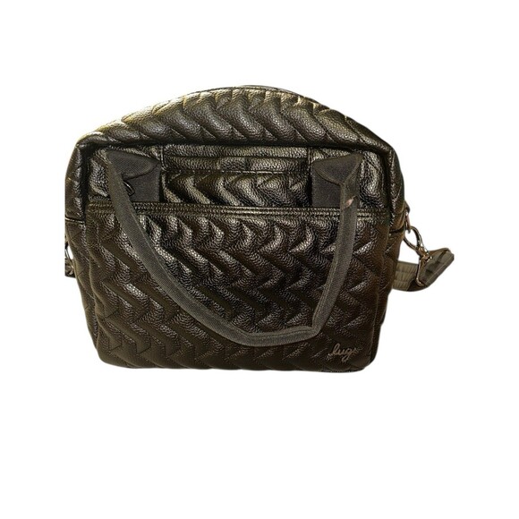 Lug Jive VL Black Vegan‎ Leather Crossbody Shoulder Bag Purse Quilt Pattern - Picture 1 of 16